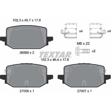 Textar Bremsbelagsatz, Scheibenbremse Q+ 2658901 Textar Bremsbelagsatz, Scheibenbremse Q+ 2658901