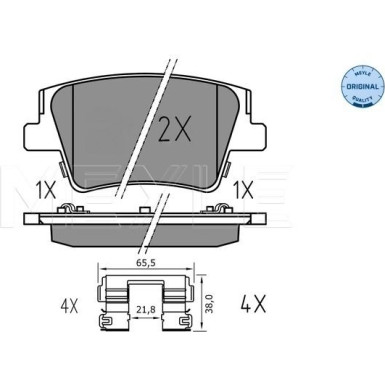 Meyle Bremsbelagsatz, Scheibenbremse MEYLE-ORIGINAL: True to OE 025 240 0016