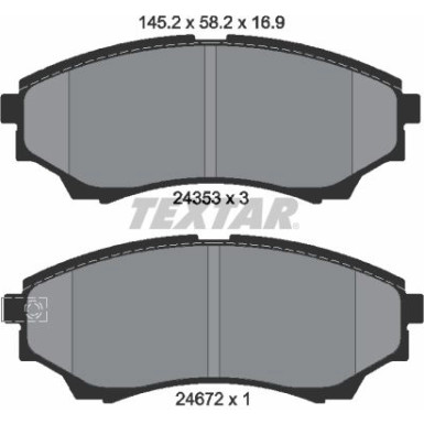 Textar Bremsbelagsatz, Scheibenbremse 2435301 Textar Bremsbelagsatz, Scheibenbremse 2435301