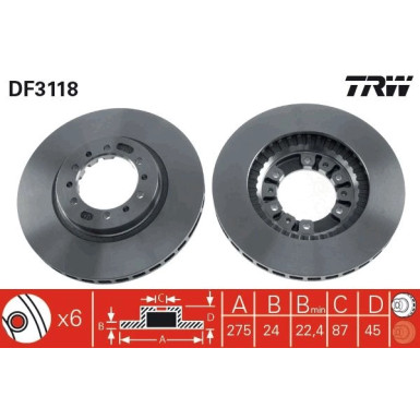 TRW Bremsscheibe DF3118 TRW Bremsscheibe DF3118