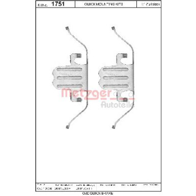 Metzger Zubehörsatz, Scheibenbremsbelag 109-1751