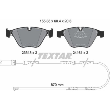 Textar Bremsbelagsatz, Scheibenbremse Q+ 2331307 Textar Bremsbelagsatz, Scheibenbremse Q+ 2331307