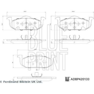 Blue Print Bremsbelagsatz, Scheibenbremse ADBP420133 Blue Print Bremsbelagsatz, Scheibenbremse ADBP420133