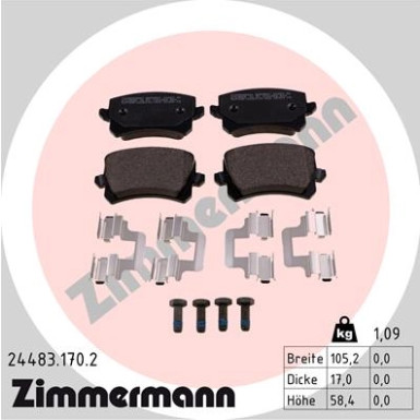 ZIMMERMANN Bremsscheiben Ø282mm + Beläge HINTEN VW Audi Skoda Seat Tiguan Golf (100.3315.20 + 24483.170.2) ZIMMERMANN Bremsscheiben Ø282mm + Beläge HINTEN VW Audi Skoda Seat Tiguan Golf (100.3315.20 + 24483.170.2)