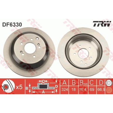 TRW Bremsscheibe DF6330 TRW Bremsscheibe DF6330