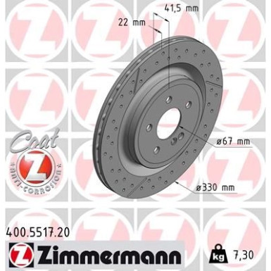Zimmermann Bremsscheibe Coat Z 400.5517.20