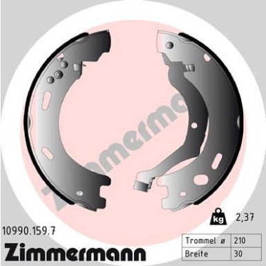 Zimmermann Bremsbackensatz, Feststellbremse 10990.159.7 Zimmermann Bremsbackensatz, Feststellbremse 10990.159.7