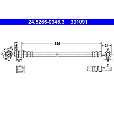 Bremsschlauch 24.5265-0345.3 Bremsschlauch 24.5265-0345.3