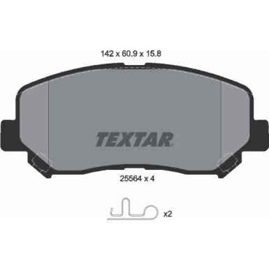 Textar Bremsbelagsatz, Scheibenbremse 2556401 Textar Bremsbelagsatz, Scheibenbremse 2556401
