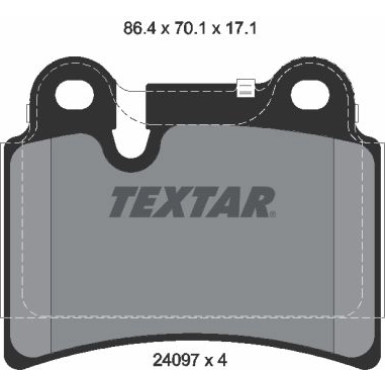Textar Bremsbelagsatz, Scheibenbremse 2409701 Textar Bremsbelagsatz, Scheibenbremse 2409701