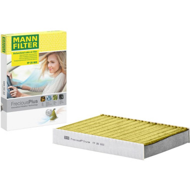 MANN-FILTER FP 25 003 Innenraumfilter FreciousPlus Aktivkohlefilter mit Polyphenol, antibakteriell, Feinstaubfilter (PM 2.5)