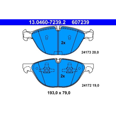 ATE Bremsbelagsatz, Scheibenbremse 13.0460-7239.2 ATE Bremsbelagsatz, Scheibenbremse 13.0460-7239.2