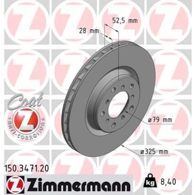 Zimmermann Bremsscheibe Coat Z 150.3471.20