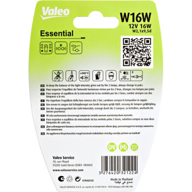 Valeo Glühlampe, Blinkleuchte ESSENTIAL 032122