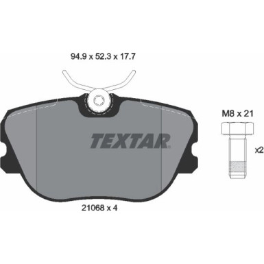 Textar Bremsbelagsatz, Scheibenbremse 2106804