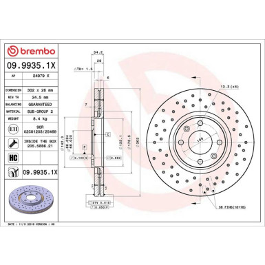 Brembo Bremsscheibe XTRA LINE - Xtra 09.9935.1X Brembo Bremsscheibe XTRA LINE - Xtra 09.9935.1X