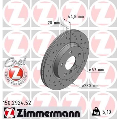 Zimmermann Bremsscheibe SPORT Z 150.2924.52
