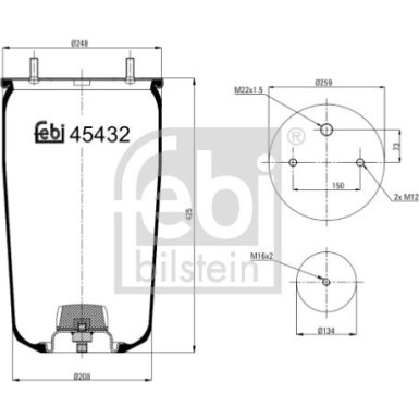 FEBI BILSTEIN 45432 Federbalg, Luftfederung
