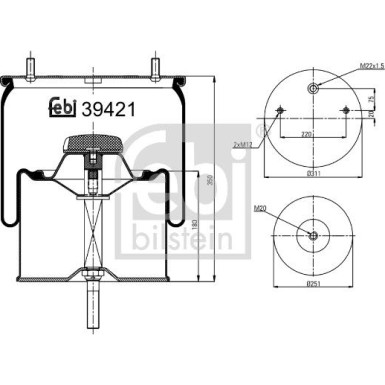 FEBI BILSTEIN 39421 Federbalg, Luftfederung