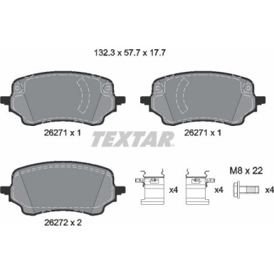 Textar Bremsbelagsatz, Scheibenbremse Q+ 2627101