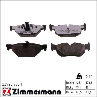 Bremsbelagsatz, Scheibenbremse 23926.970.1 Bremsbelagsatz, Scheibenbremse 23926.970.1