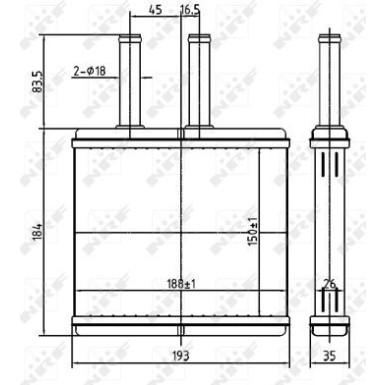 NRF Wärmetauscher, Innenraumheizung EASY FIT 54269