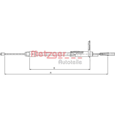 Metzger Seilzug, Feststellbremse 10.9327 Metzger Seilzug, Feststellbremse 10.9327