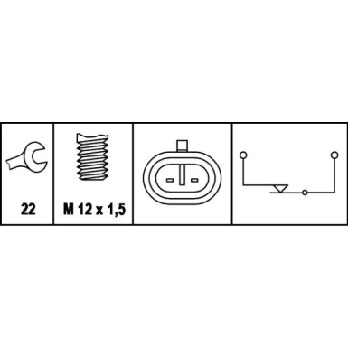 Hella Schalter, Rückfahrleuchte 6LF 007 356-001
