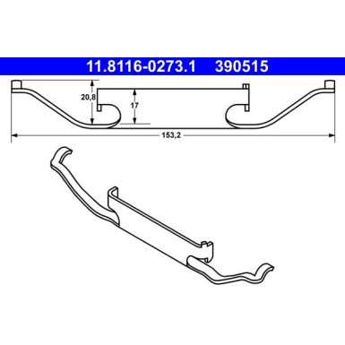 ATE Feder, Bremssattel 11.8116-0273.1 ATE Feder, Bremssattel 11.8116-0273.1