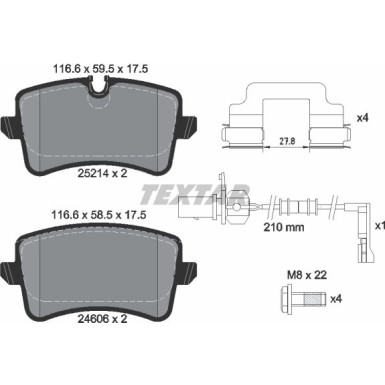 Textar Bremsbelagsatz, Scheibenbremse Q+ 2521413