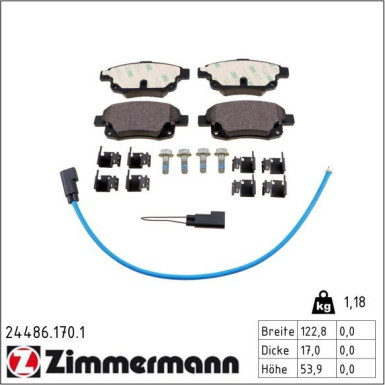 Zimmermann Bremsbelagsatz, Scheibenbremse 24486.170.1 Zimmermann Bremsbelagsatz, Scheibenbremse 24486.170.1