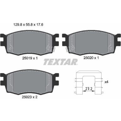 Textar Bremsbelagsatz, Scheibenbremse Q+ 2501901 Textar Bremsbelagsatz, Scheibenbremse Q+ 2501901