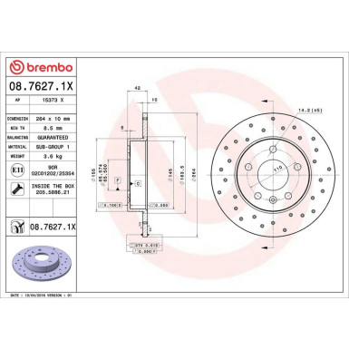 Bremsscheibe 08.7627.1X Bremsscheibe 08.7627.1X