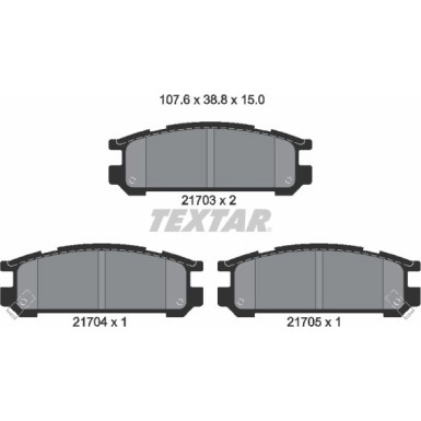 Textar Bremsbelagsatz, Scheibenbremse 2170301