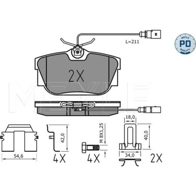 Meyle Bremsbelagsatz, Scheibenbremse MEYLE-PD: Advanced performance and design 025 234 4616/PD Meyle Bremsbelagsatz, Scheibenbremse MEYLE-PD: Advanced performance and design 025 234 4616/PD