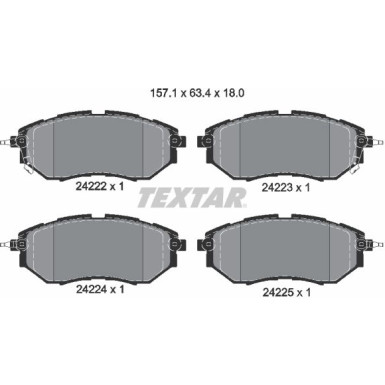 Textar Bremsbelagsatz, Scheibenbremse Q+ 2422201 Textar Bremsbelagsatz, Scheibenbremse Q+ 2422201