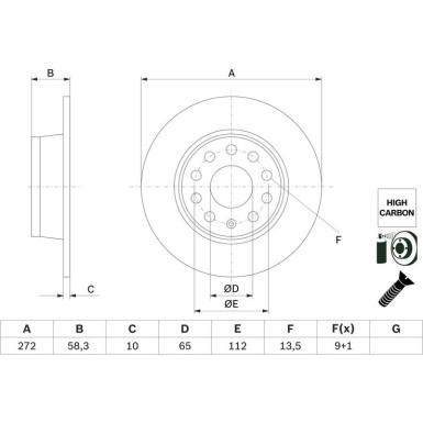 Bremsscheibe 0 986 479 F23 Bremsscheibe 0 986 479 F23