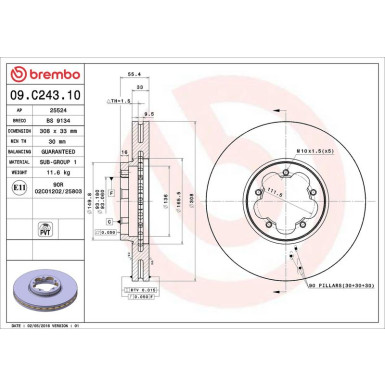 Brembo Bremsscheibe PRIME LINE 09.C243.10 Brembo Bremsscheibe PRIME LINE 09.C243.10