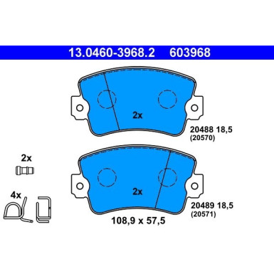 Bremsbelagsatz, Scheibenbremse 13.0460-3968.2 Bremsbelagsatz, Scheibenbremse 13.0460-3968.2