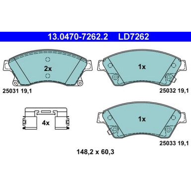 Bremsbelagsatz, Scheibenbremse 13.0470-7262.2 Bremsbelagsatz, Scheibenbremse 13.0470-7262.2