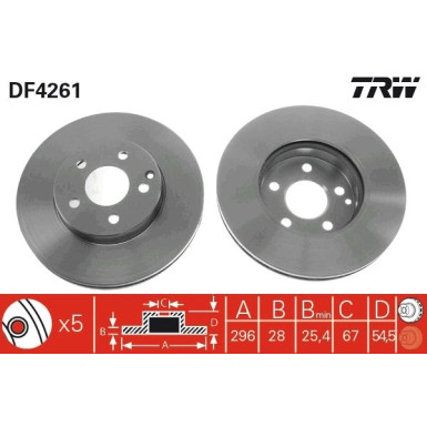 TRW Bremsscheibe DF4261 TRW Bremsscheibe DF4261