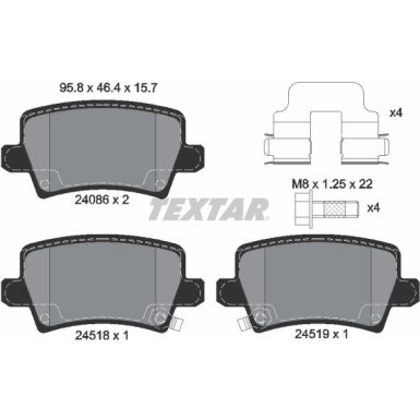 Textar Bremsbelagsatz, Scheibenbremse Q+ 2408601 Textar Bremsbelagsatz, Scheibenbremse Q+ 2408601