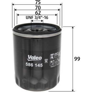 Valeo Ölfilter 586145