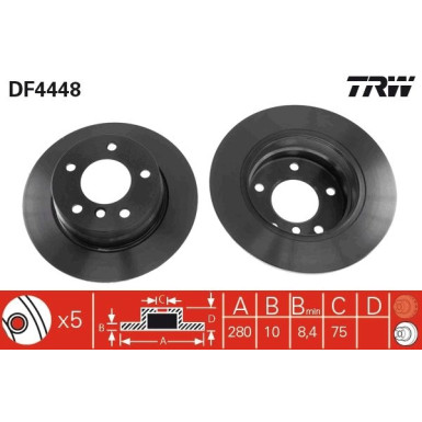 TRW Bremsscheibe DF4448 TRW Bremsscheibe DF4448