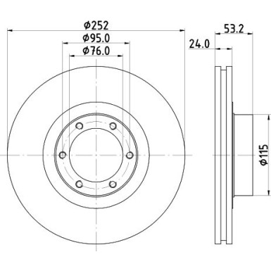 Hella Bremsscheibe PRO 8DD 355 100-331 Hella Bremsscheibe PRO 8DD 355 100-331