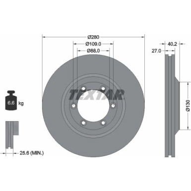 Textar Bremsscheibe PRO 92174803 Textar Bremsscheibe PRO 92174803