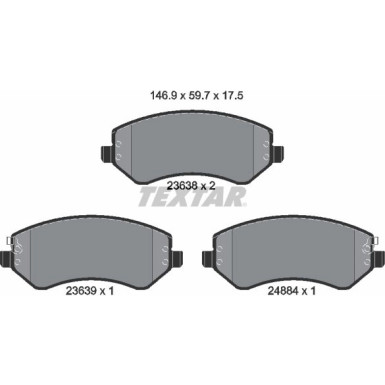 Textar Bremsbelagsatz, Scheibenbremse 2363801 Textar Bremsbelagsatz, Scheibenbremse 2363801