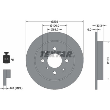 Textar Bremsscheibe 92204000 Textar Bremsscheibe 92204000