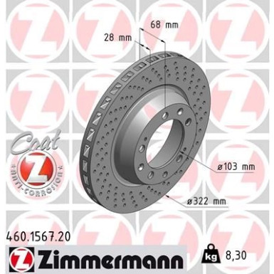 Zimmermann Bremsscheibe Coat Z 460.1567.20