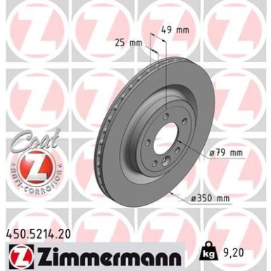 Zimmermann Bremsscheibe Coat Z 450.5214.20